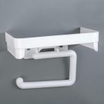 Держатель для туалетной бумаги с полочкой, цвет белый