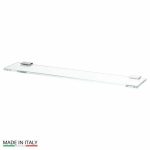 Полка с держателями, ширина 60 см, стекло, хром
