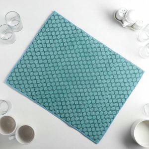 Коврик для сушки посуды Доляна «Дотт», 38x51 см, микрофибра, цвет бирюзовый