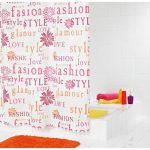 Штора для ванных комнат Glamour, цвет красный, 180x200 см