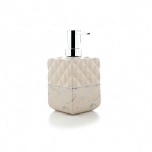 Дозатор для жидкого мыла Nero, керамика, цвет бежевый, 350 мл