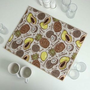 Коврик для сушки посуды Доляна «Фрукты», 38x51 см, микрофибра