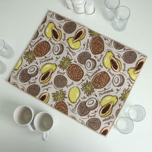 Коврик для сушки посуды Доляна «Фрукты», 38x51 см, микрофибра