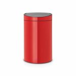Мусорное ведро Brabantia Touch Bin New, цвет пламенно-красный, 40 л