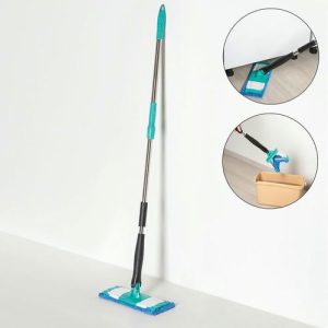 Швабра с отжимом Twist Доляна, насадка из микрофибры 32x9 см, телескопическая ручка 95-120, цвет синий