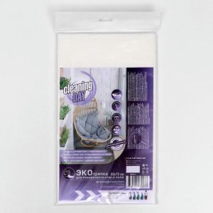 Тряпка «Cleaning DAY», белая, 60х70, 1 шт