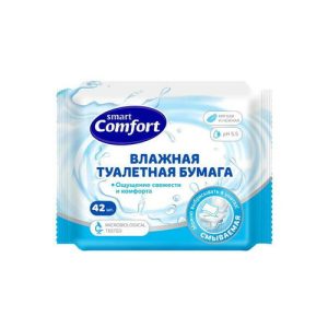 Влажная туалетная бумага Comfort smart, 42 шт