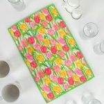 Коврик для сушки посуды Доляна «Тюльпаны», 25x40 см, микрофибра