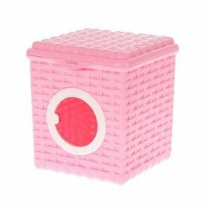Контейнер для мелочей с крышкой 3 л Ротанг, цвет розовый