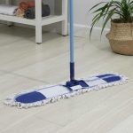 Швабра для мытья пола плоская Доляна, металлическая ручка 112 см, насадка х/б