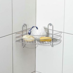 Полка для ванной угловая, 23x23x19 см, цвет хром