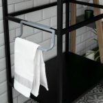 Вешалка для полотенец, пластик, 22,5х6х9 см, цвет серый