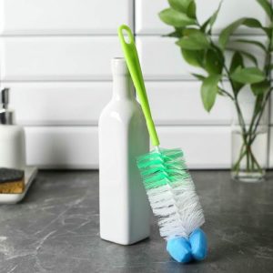 Ёршик для посуды с губкой, 5x30 см, цвет МИКС