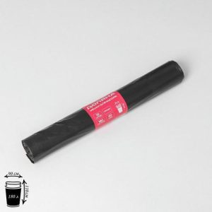 Мешки для мусора Доляна «Профи», 180 л, 90x110 см, 40 мкм, ПВД, 10 шт, цвет чёрный