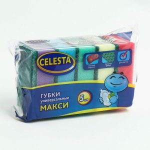 CELESTA губки хозяйственные унив. МАКСИ, 5 шт