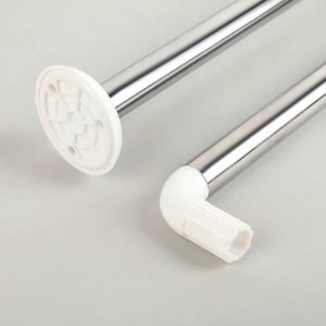 Карниз для ванной комнаты г-образный, 80x80 см, нержавеющая сталь