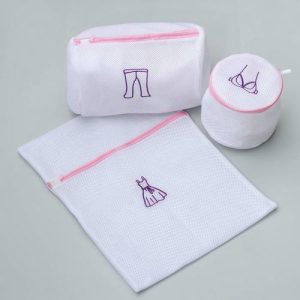 Набор мешков для стирки белья, 3 шт, цвет белый