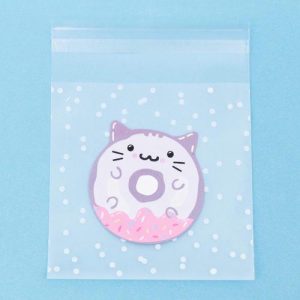 Пакет подарочный «Котик_пончик», 10 x 10 см