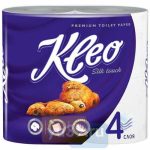 Туалетная бумага Kleo Silk Touch, с перфорацией и тиснением, белая, 4 слоя, 4 рулона
