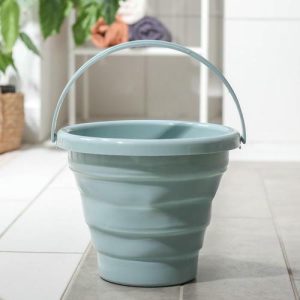 Ведро складное, 5 л, 26x26x20 см, цвет серый