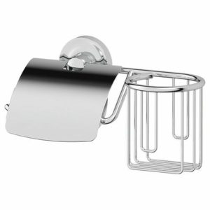 Держатель освежителя воздуха и туалетной бумаги с крышкой Ellux, хром