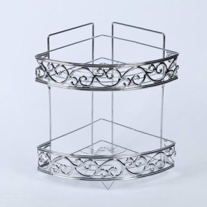 Полка угловая 2-х ярусная Доляна, 22,5x22,5x32 см