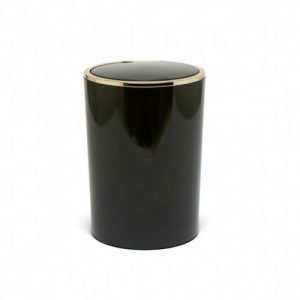 Мусорное ведро с крышкой Lenox, цвет чёрный с золотом