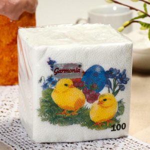 Салфетки бумажные «Гармония цвета. Цыплята», 24*24 см, 100 шт