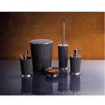 Набор из 5 предметов Nely, дозатор, мыльница, стакан, ёрш, урна, цвет серый