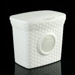 Контейнер для стирального порошка «Ротанг», 10 л, с иллюминатором, цвет белый