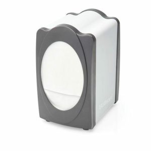 Диспенсер вертикальный для бумажных салфеток, размер салфеток 14 х 9,3 см, цвет серый/белый