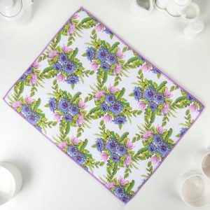 Коврик для сушки посуды Доляна «Полевые цветы», 38x50 см, микрофибра