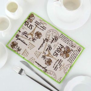 Коврик для сушки посуды Доляна «Париж, я тебя люблю», 20x30 см, лён