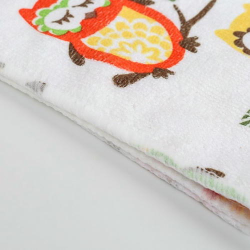 Салфетка для уборки Доляна «Совушки», 30x40 см, цвет МИКС — изображение 2