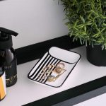 Мыльница Grafica, 8х13х2 см, цвет белый-чёрный