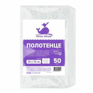Полотенце White Whale «Мишки», 35x70 см, люкс, спанлейс, 60 г/м2, 50 шт