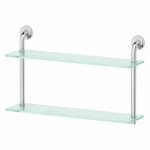 Полка двухъярусная, ширина 60 см, матовое стекло, хром