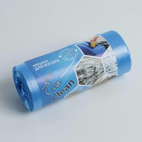 Мешки для раздельного сбора мусора, 35 л, 48x58 см, 30 шт, ПНД, 8 мкм, для бумаги, цвет синий