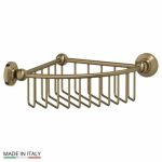 Угловая полочка-решётка, ширина 23 см, цвет античная бронза