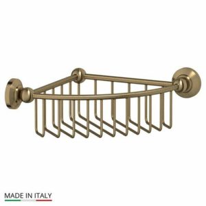 Угловая полочка-решётка, ширина 23 см, цвет античная бронза