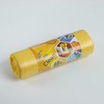 Мешки для раздельного сбора мусора, 60 л, 58x68 см, 20 шт, ПНД, 10 мкм, для картона, цвет жёлтый