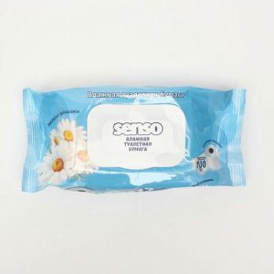 Влажная туалетная бумага Senso с экстрактом ромашки и молочной кислотой, 100 шт