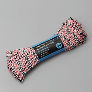 Шнур плетёный универсальный ПП, d=6 мм, 20 м