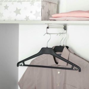 Вешалка-плечики для трикотажа и легкой одежды, размер 46-48 см, цвет чёрный