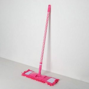 Швабра для мытья пола плоская Доляна «Горошек», телескопическая ручка 72-121 см, насадка микрофибра букли 42x12 см, цвет МИКС