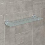 Полка одинарная, с ограничителем Accoona 52x12x7 см, стекло