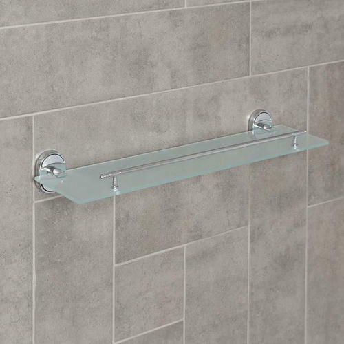 Полка одинарная, с ограничителем Accoona 52x12x7 см, стекло