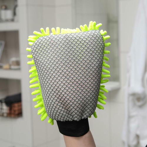 Варежка для уборки для сложных загрязнений Raccoon, 22x15 см, микрофибра букли двухсторонняя