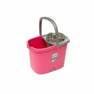 Ведро APOLO с отжимом и роликами, цвет розовый, 16 л