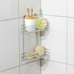 Полка для ванной овальная 2-х ярусная, 26,5x9,5x36 см, цвет хром